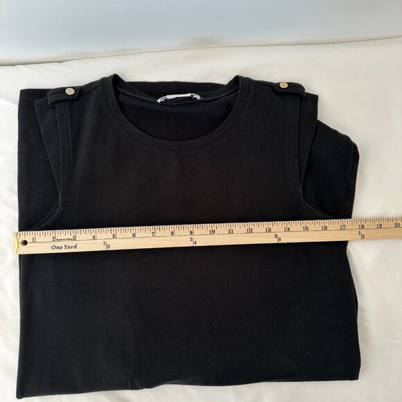 Lacoste Little Black Sleeveless Dress Women 38 Small - Gold Buttons - Picture 6 of 6